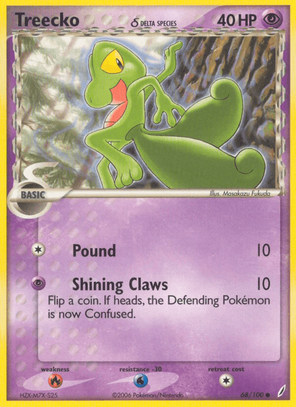 Treecko δ, card 68 from Crystal Guardians