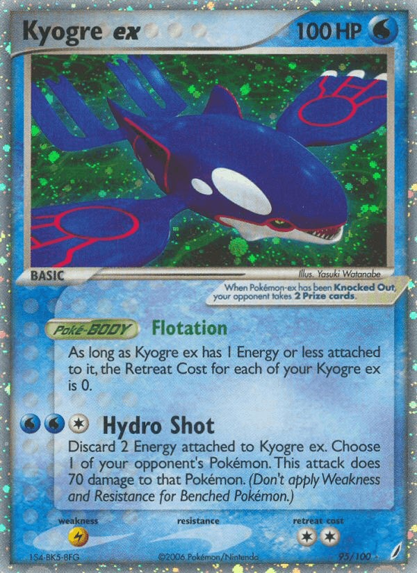 Kyogre ex, card 95 from Crystal Guardians