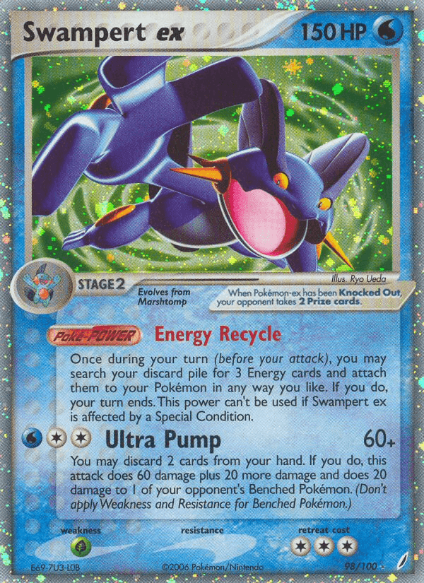 Swampert ex, card 98 from Crystal Guardians