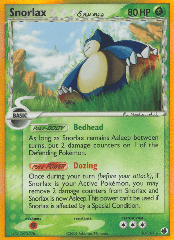 Snorlax δ, carta 10 di EX L'Isola dei Draghi