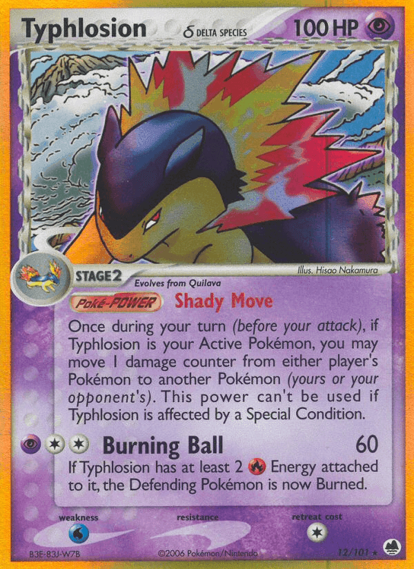 Typhlosion δ, carta 12 di EX L'Isola dei Draghi