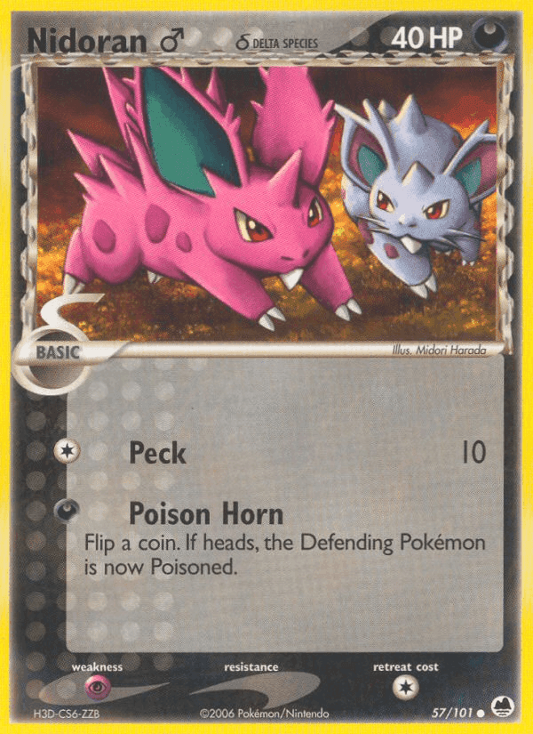 Dragon Frontiers の 57 番、Nidoran♂ δ