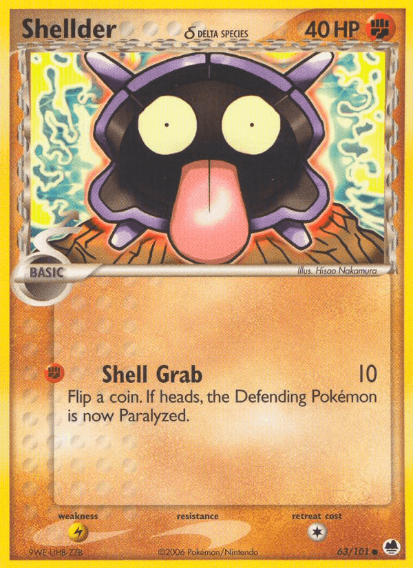 Shellder δ, card 63 from Dragon Frontiers