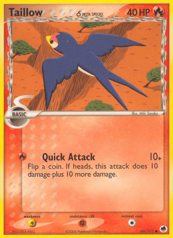 Taillow δ, card 66 from Dragon Frontiers