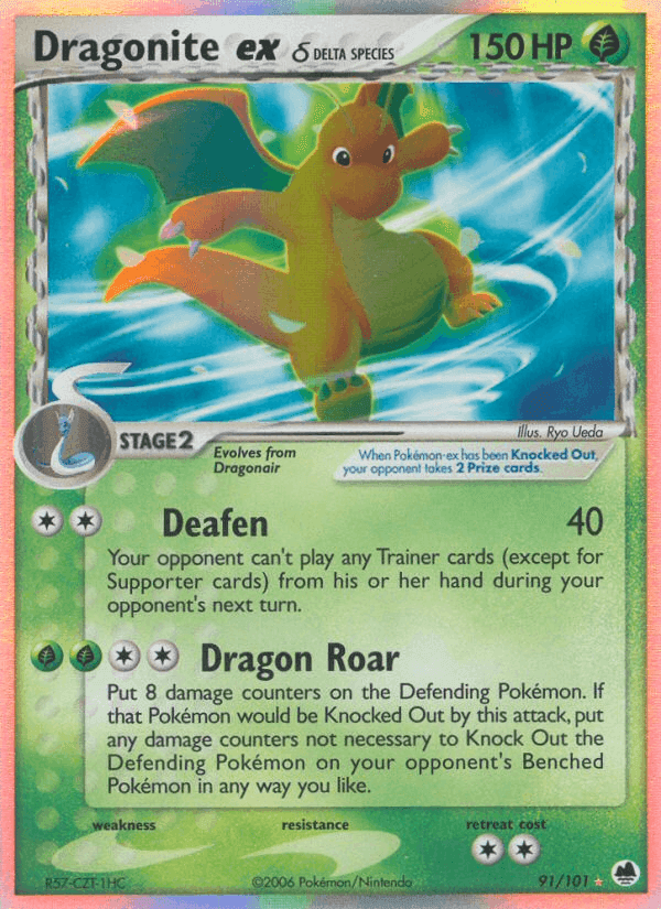 Dragonite ex δ, card 91 from Dragon Frontiers