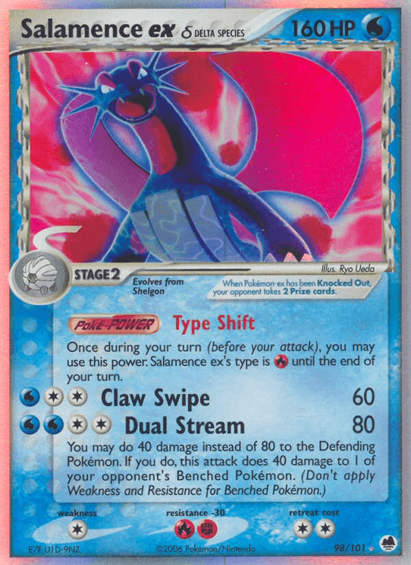 Salamence ex δ, card 98 from Dragon Frontiers