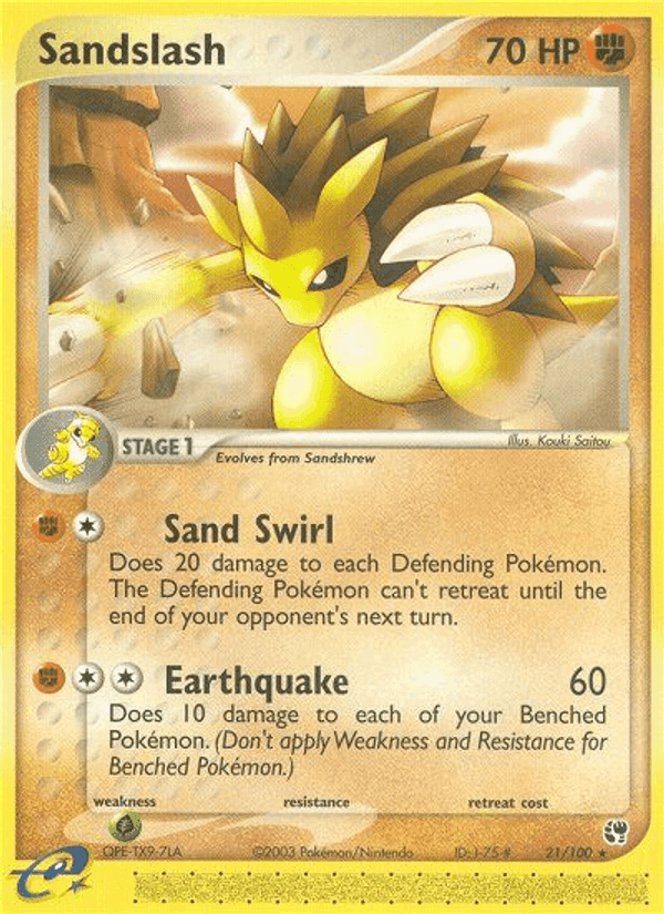 Sandslash, carta 21 di EX Tempesta di Sabbia