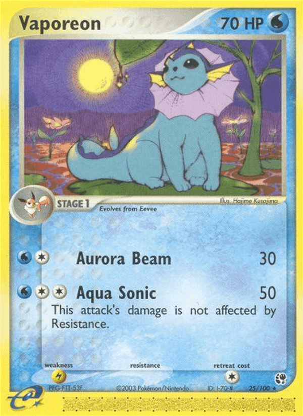 Vaporeon, carta 25 di EX Tempesta di Sabbia