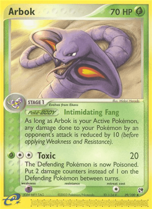 Arbok, carta 29 di EX Tempesta di Sabbia