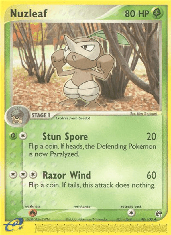 Nuzleaf, card 49 from Sandstorm
