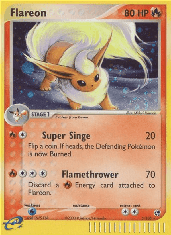 Flareon, carta 5 di EX Tempesta di Sabbia
