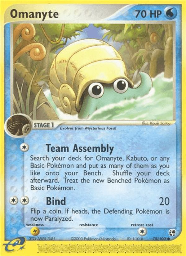 Omanyte, card 70 from Sandstorm