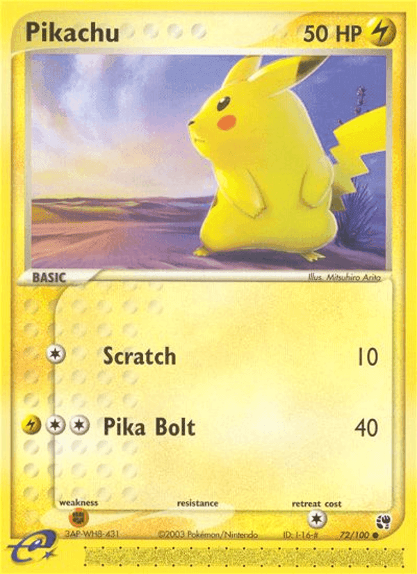 Pikachu, card 72 from Sandstorm