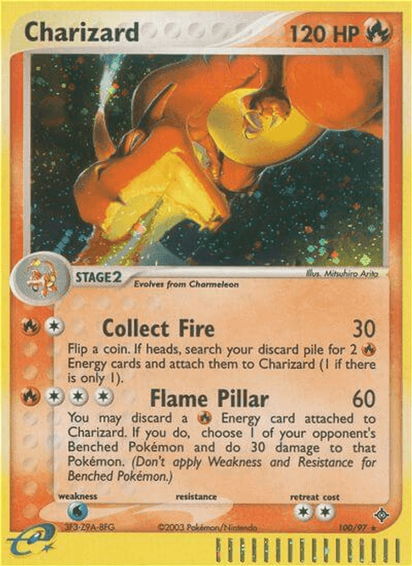 Charizard, carta 100 di EX Drago