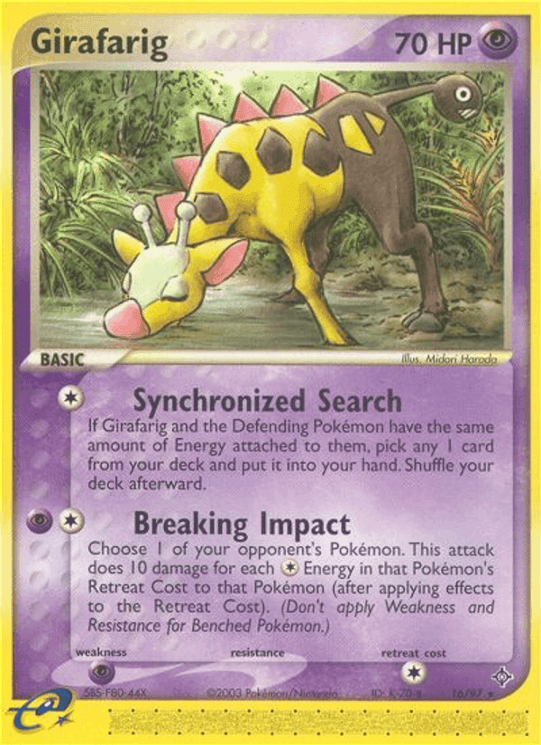 Girafarig, carta 16 di EX Drago