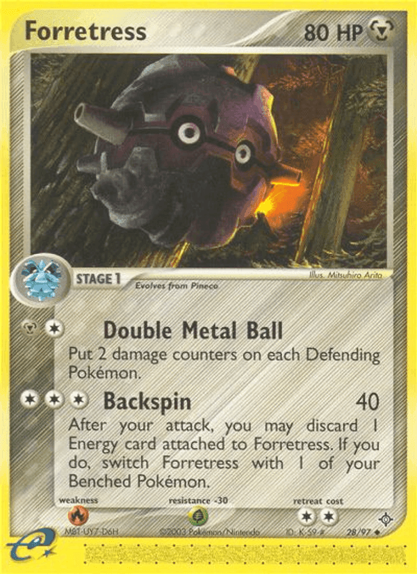 Forretress, carta 28 di EX Drago