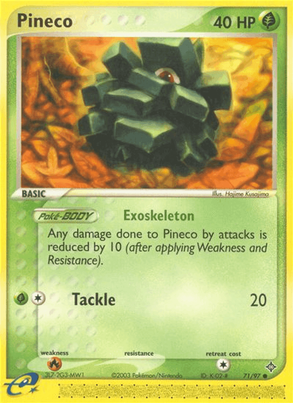 Pineco, card 71 from Dragon
