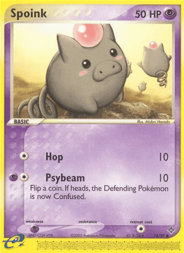 Spoink, card 74 from Dragon