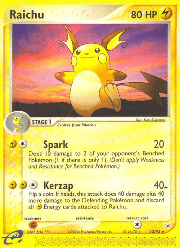 Raichu, carta 13 di EX Team Magma vs Team Idro
