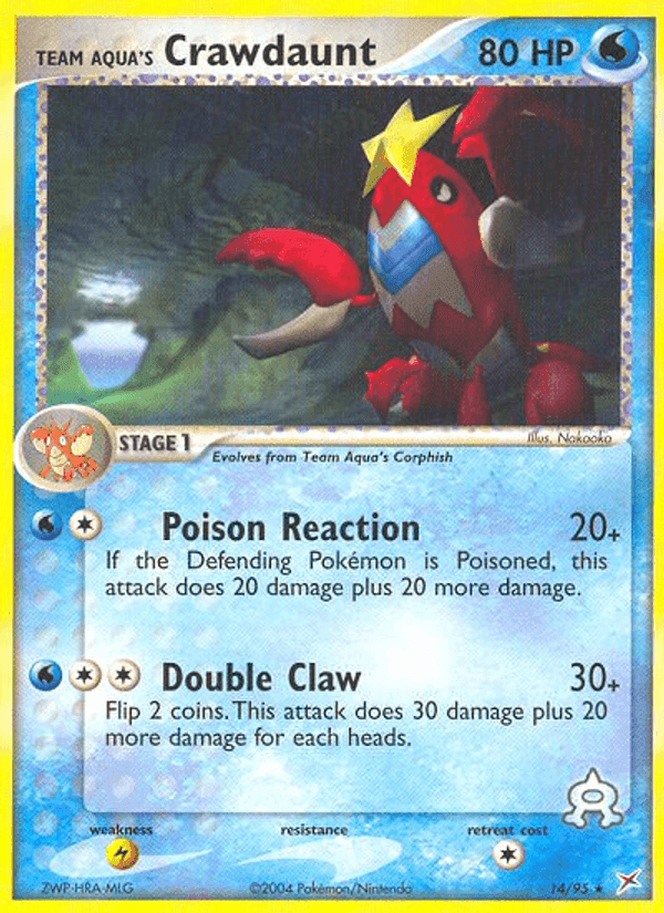 Team Aqua's Crawdaunt, carta 14 di EX Team Magma vs Team Idro