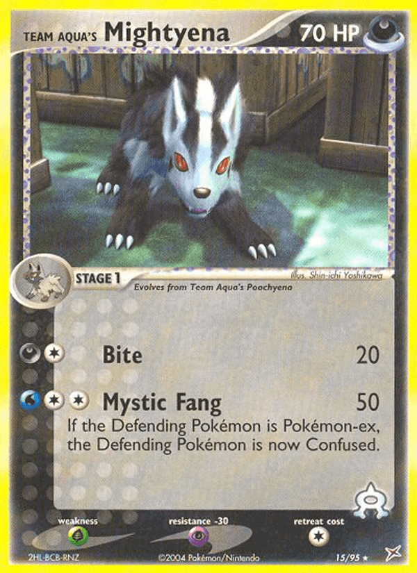 Team Aqua's Mightyena, carta 15 di EX Team Magma vs Team Idro