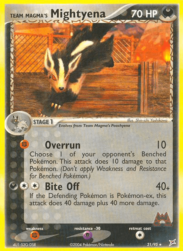 Team Magma's Mightyena, carta 21 di EX Team Magma vs Team Idro
