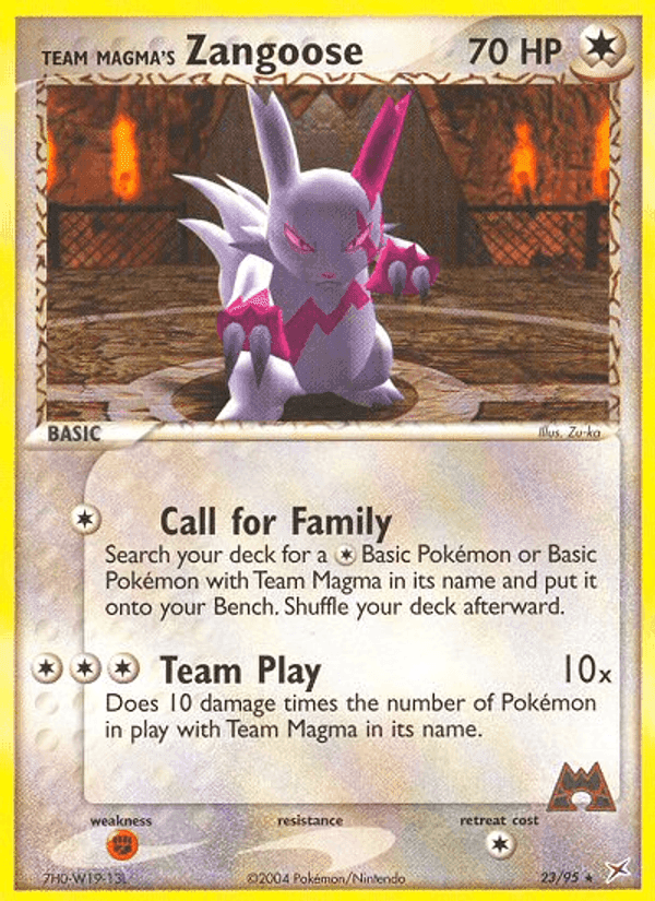Team Magma's Zangoose, carta 23 di EX Team Magma vs Team Idro