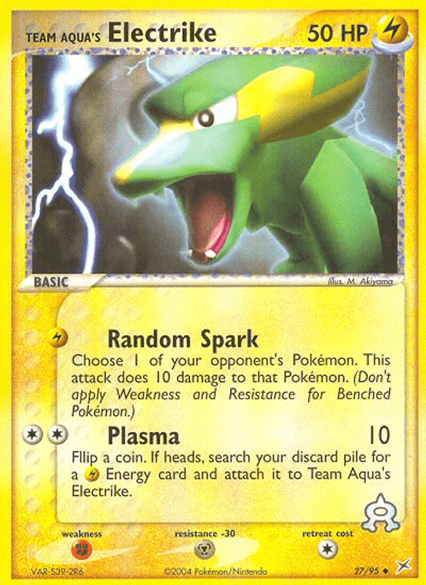 Team Aqua's Electrike, carta 27 di EX Team Magma vs Team Idro