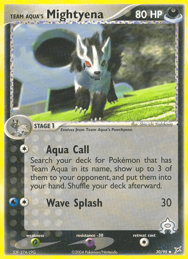 Team Aqua's Mightyena, carta 30 di EX Team Magma vs Team Idro