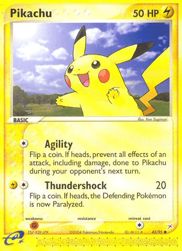 Pikachu, carta 43 de Team Magma vs Team Aqua