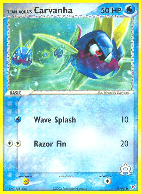 Team Aqua's Carvanha, carta 48 de Team Magma vs Team Aqua