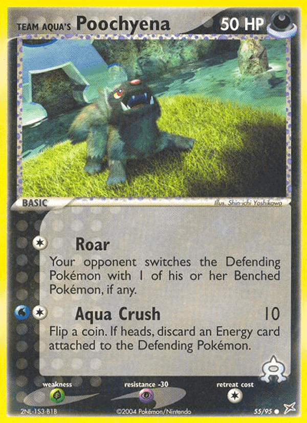 Team Aqua's Poochyena, carta 55 di EX Team Magma vs Team Idro
