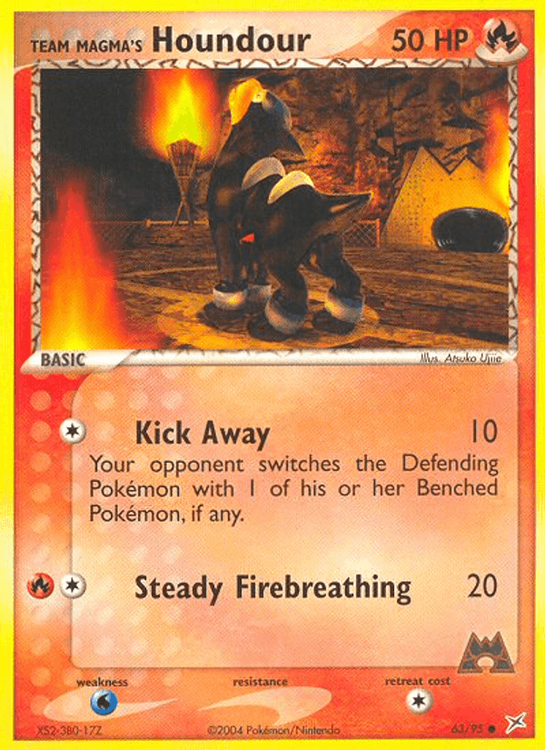 Team Magma's Houndour, carta 63 de Team Magma vs Team Aqua