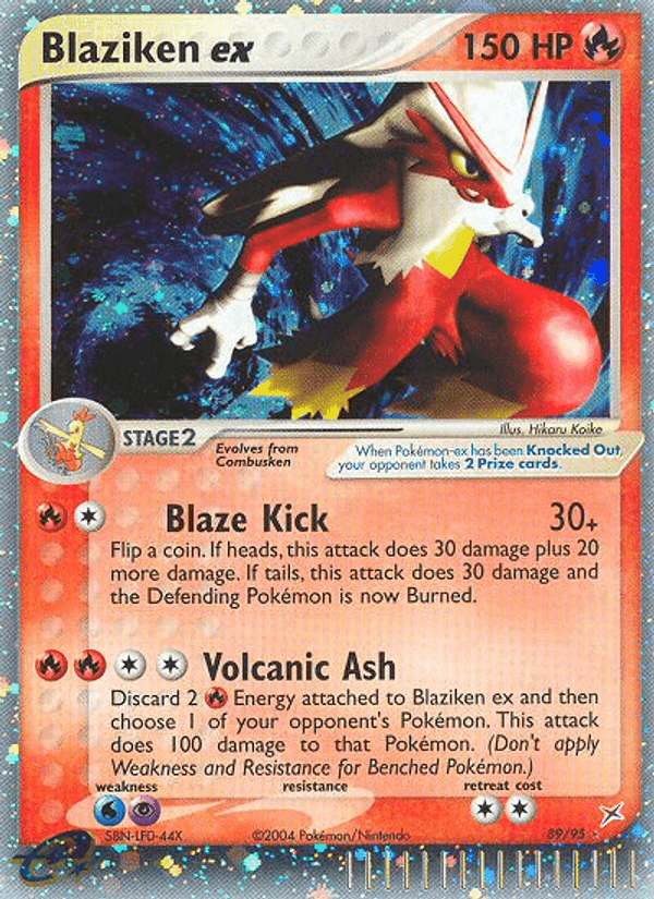 Blaziken ex, card 89 from Team Magma vs Team Aqua