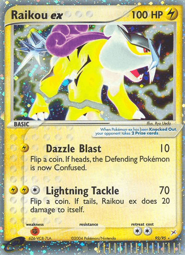 Raikou ex, card 92 from Team Magma vs Team Aqua
