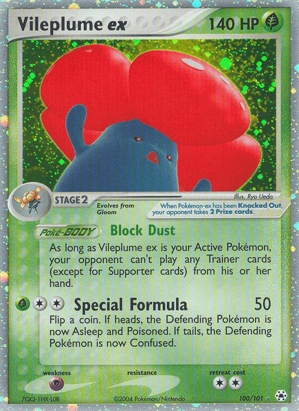 Vileplume ex, card 100 from Hidden Legends