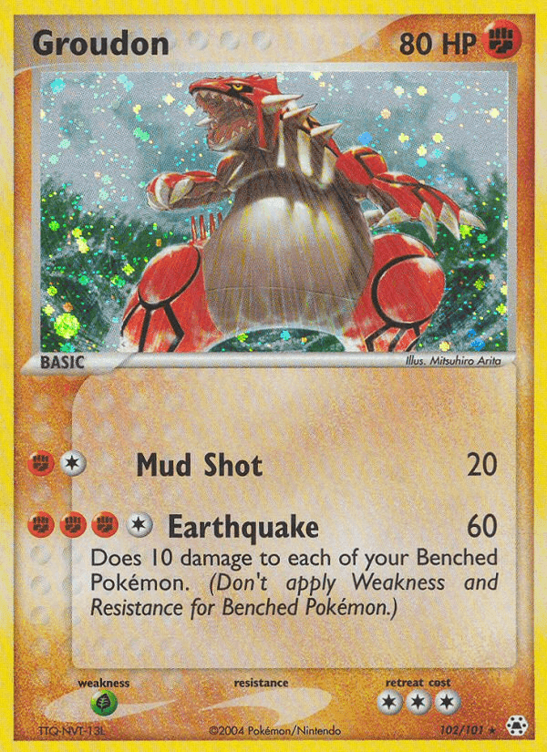 Groudon, card 102 from Hidden Legends