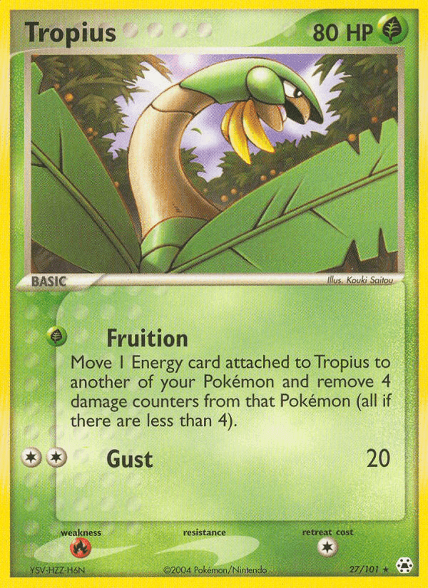 Tropius, carta 27 de Hidden Legends