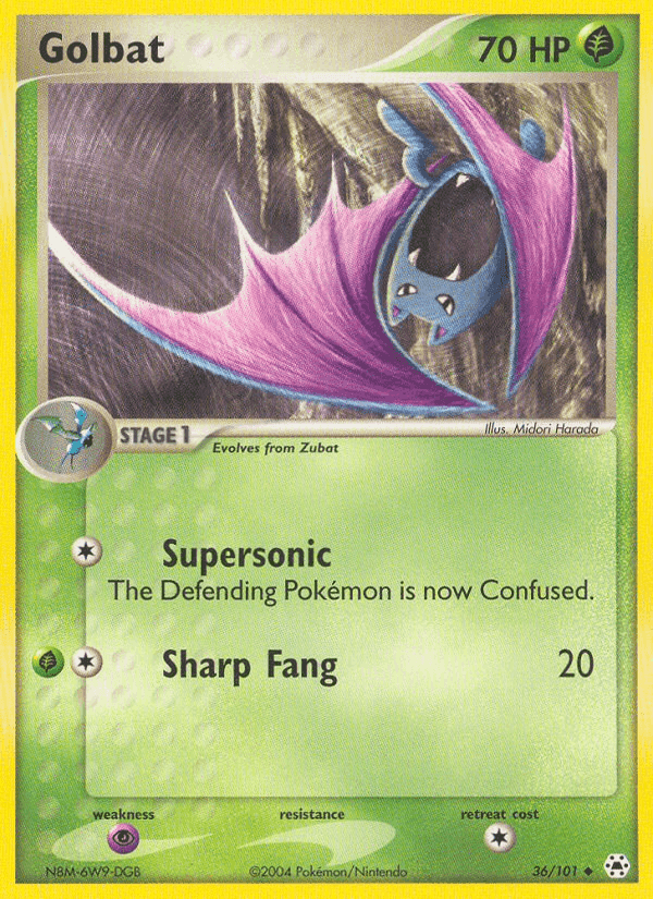 Golbat, carta 36 de Hidden Legends