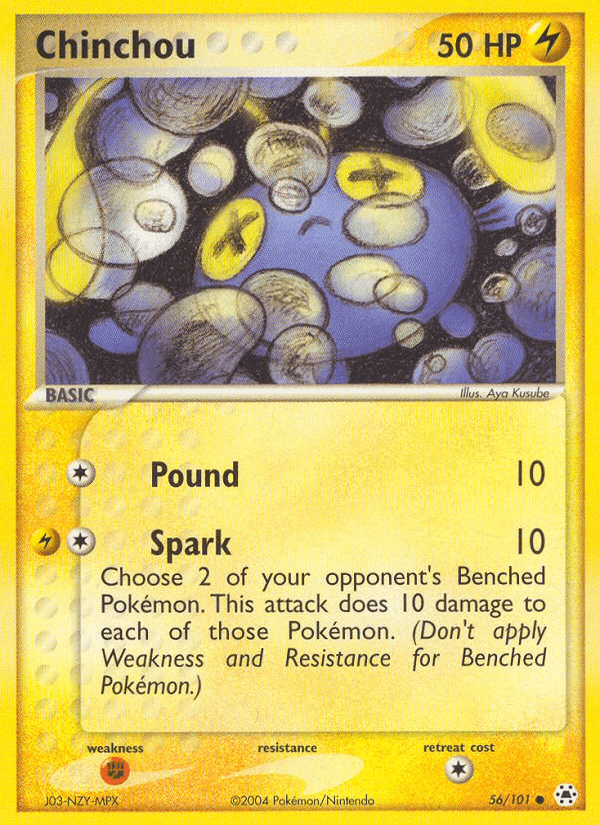 Chinchou, carta 56 de Hidden Legends