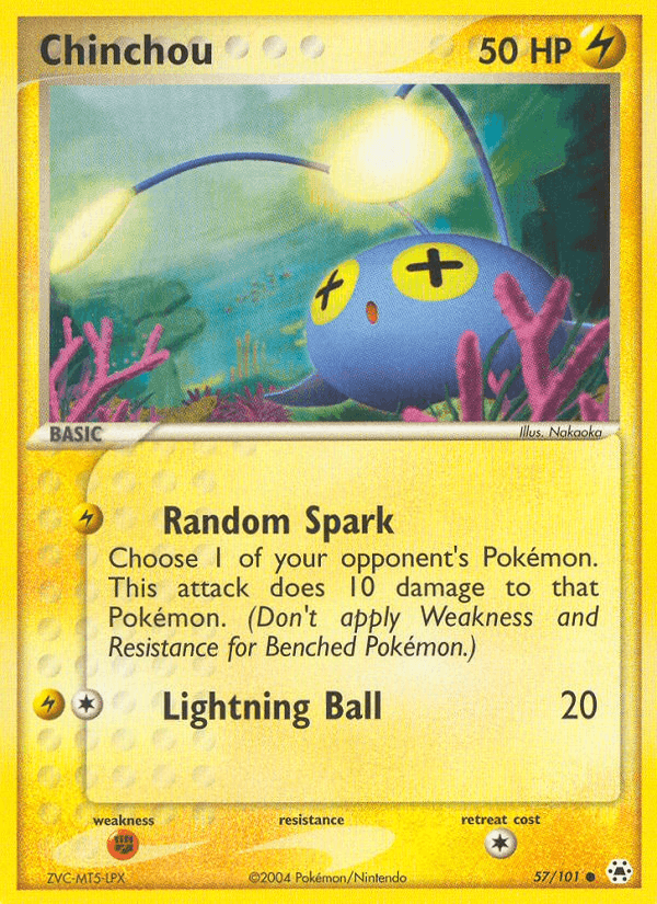 Chinchou, carta 57 di EX Leggende Nascoste