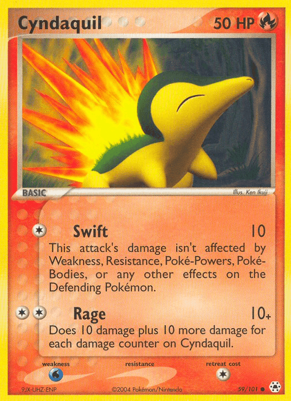 Cyndaquil, carta 59 di EX Leggende Nascoste