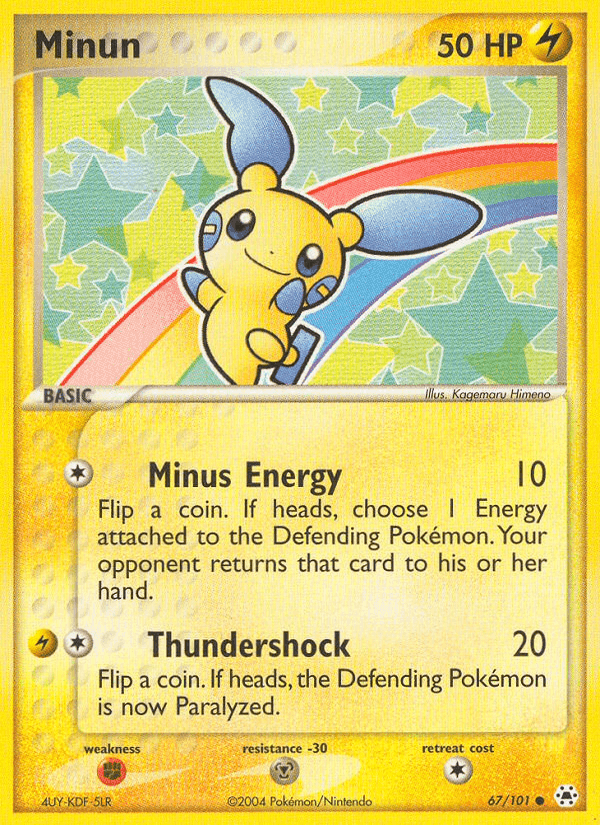 Minun, card 67 from Hidden Legends