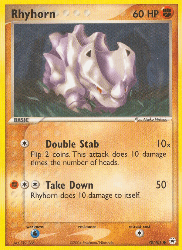 Rhyhorn, card 70 from Hidden Legends