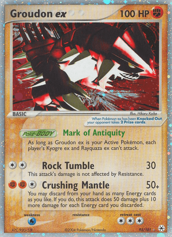 Groudon ex, carta 93 di EX Leggende Nascoste