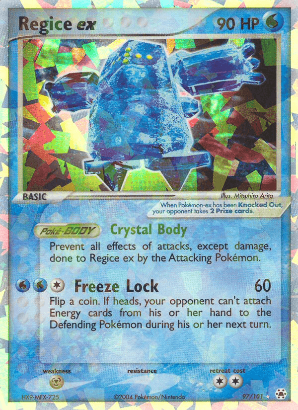 Regice ex, card 97 from Hidden Legends