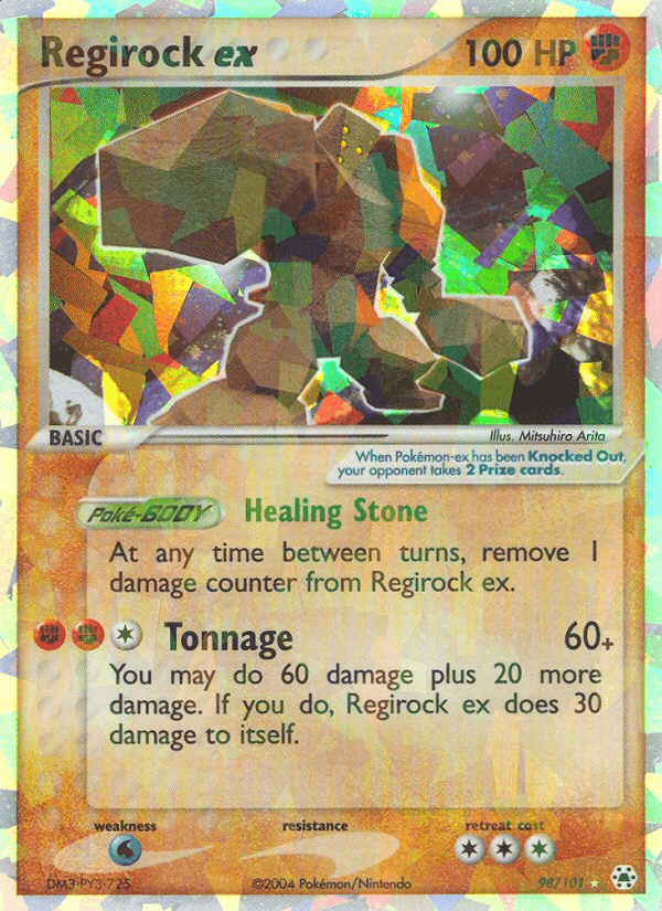 Regirock ex, card 98 from Hidden Legends