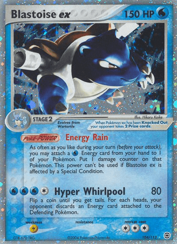 Blastoise ex, carta 104 de FireRed & LeafGreen