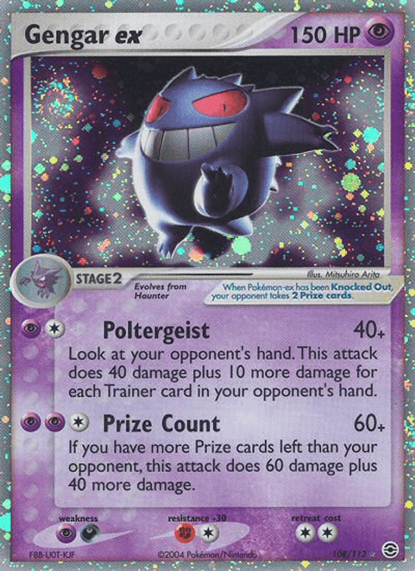 Gengar ex, carta 108 di EX RossoFuoco e VerdeFoglia