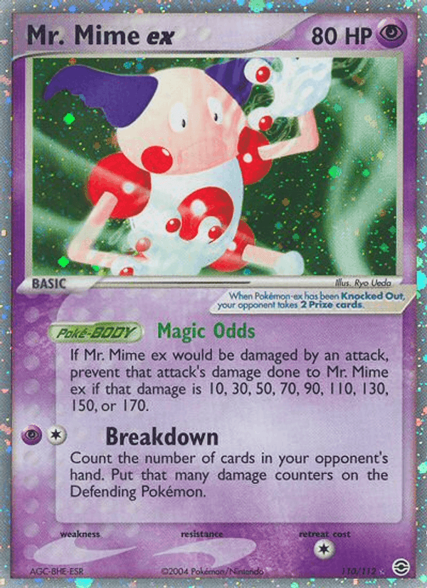 Mr. Mime ex, card 110 from FireRed & LeafGreen